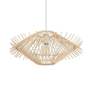 GLOBOSTAR® SASSO 999-0201 Boho Κρεμαστό Φωτιστικό Οροφής με Ντουί 1 x E27 AC 220-240V IP20 - Μπεζ - Μ50 x Π50 x Y23cm