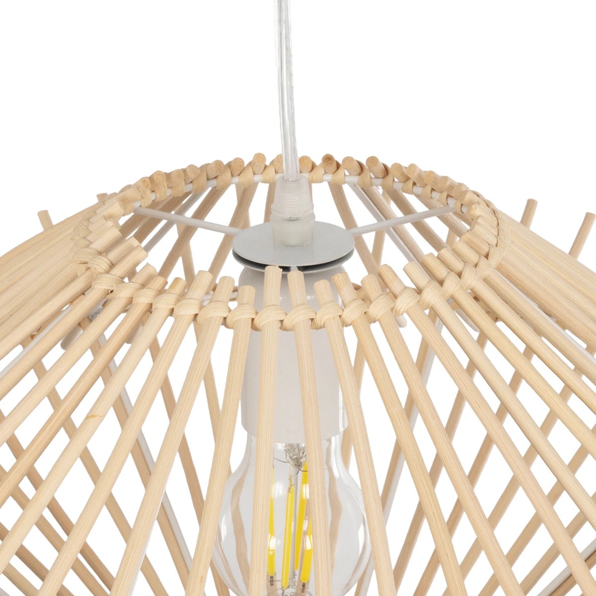 GLOBOSTAR® SASSO 999-0201 Boho Κρεμαστό Φωτιστικό Οροφής με Ντουί 1 x E27 AC 220-240V IP20 - Μπεζ - Μ50 x Π50 x Y23cm - Image 7