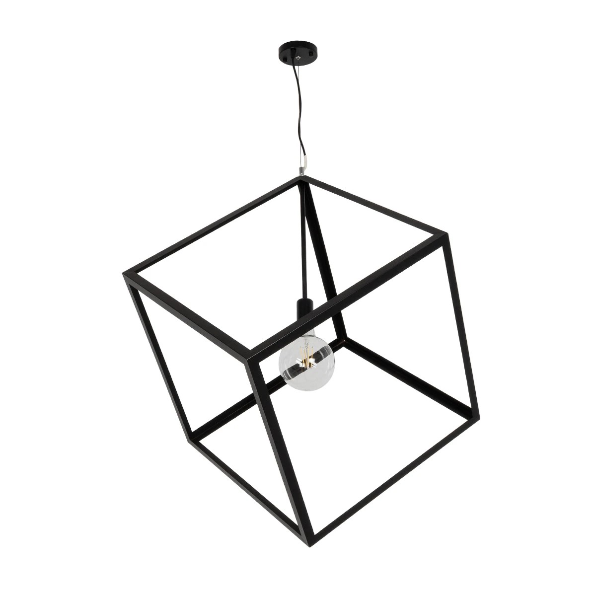 GLOBOSTAR® CUBE 999-0215 Μοντέρνο Κρεμαστό Φωτιστικό Οροφής με Ντουί 1 x E27 AC 220-240V IP20 - Μαύρο - Μ70 x Π70 x Υ87cm - Image 3