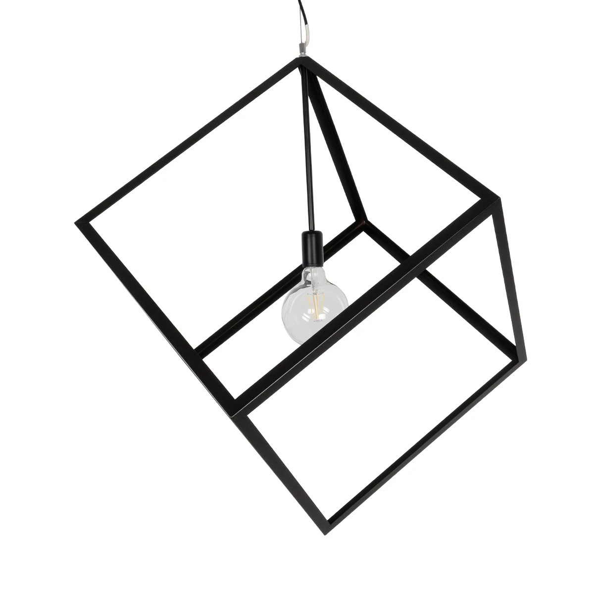 GLOBOSTAR® CUBE 999-0215 Μοντέρνο Κρεμαστό Φωτιστικό Οροφής με Ντουί 1 x E27 AC 220-240V IP20 - Μαύρο - Μ70 x Π70 x Υ87cm - Image 4