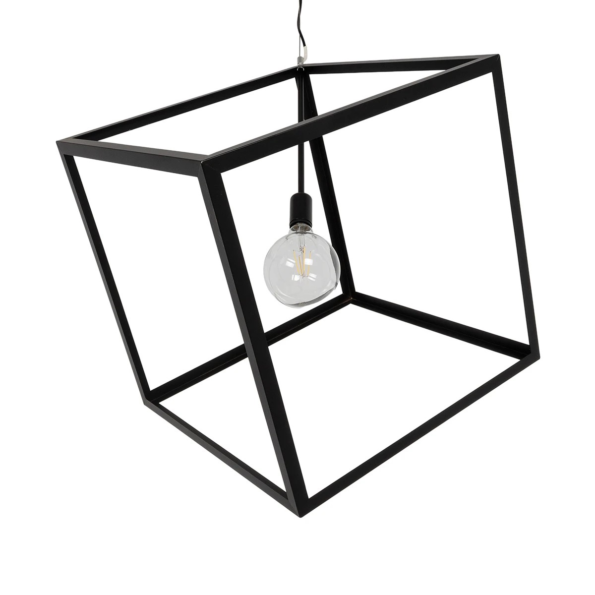 GLOBOSTAR® CUBE 999-0215 Μοντέρνο Κρεμαστό Φωτιστικό Οροφής με Ντουί 1 x E27 AC 220-240V IP20 - Μαύρο - Μ70 x Π70 x Υ87cm - Image 5