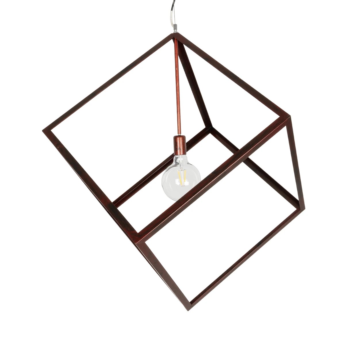 GLOBOSTAR® CUBE 999-0216 Μοντέρνο Κρεμαστό Φωτιστικό Οροφής με Ντουί 1 x E27 AC 220-240V IP20 - Χάλκινο - Μ70 x Π70 x Υ87cm - Image 4