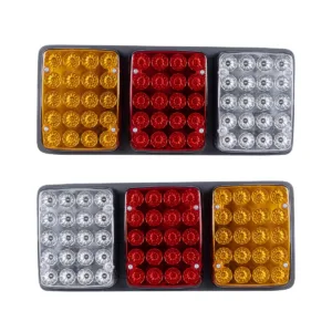 GLOBOSTAR® TAILIGHT 999-0260 Πίσω Φανάρι Οχημάτων LED 9W 360lm 180° DC 24V Αδιάβροχο IP66 Πορτοκαλί & Κόκκινο & Ψυχρό Λευκό 6000K - Μ33 x Π2.4 x Υ14cm - Πακέτο 2 Τεμαχίων - 1 Χρόνο Εγγύηση