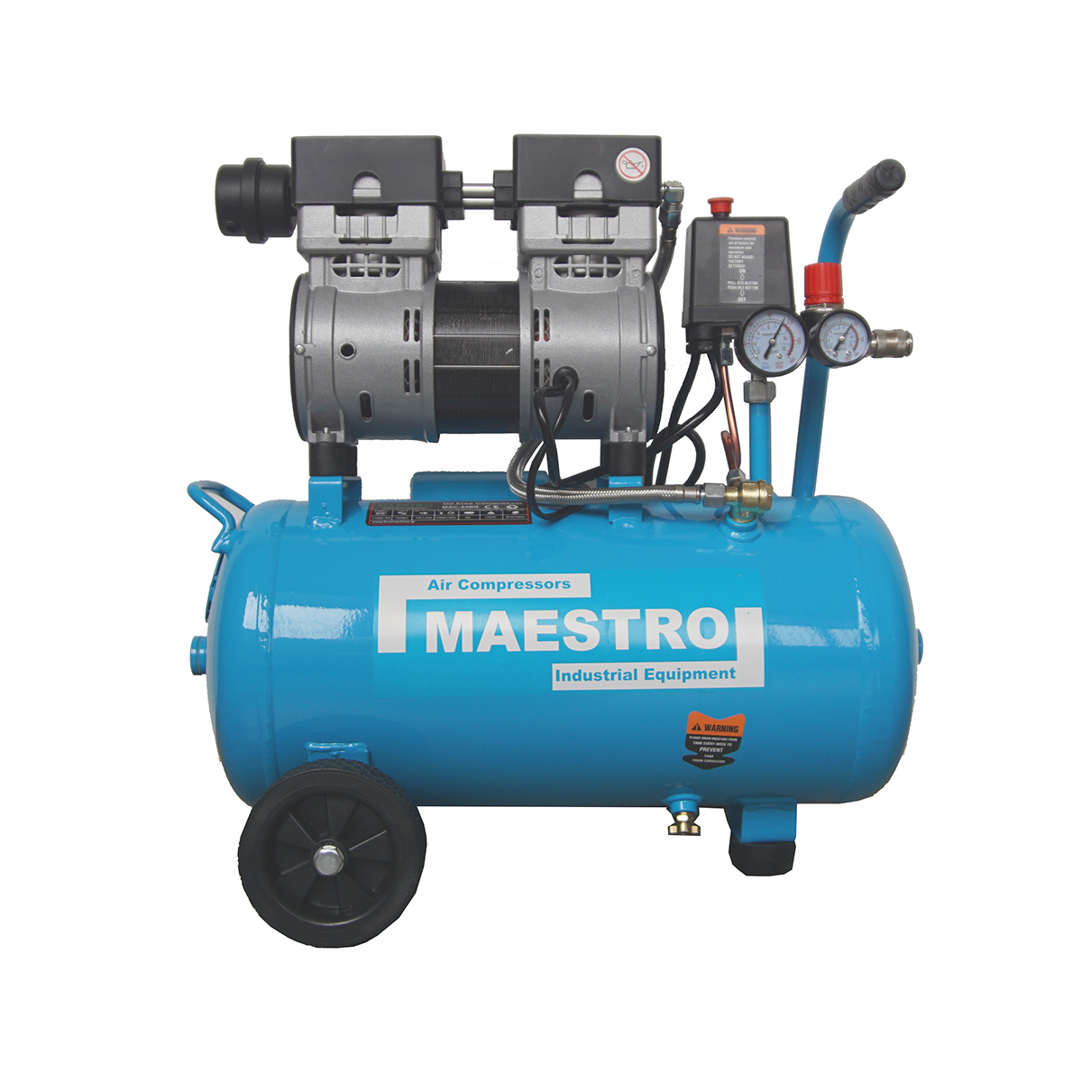 MAC-24BR ΑΕΡΟΣΥΜΠΙΕΣΤΗΣ BRUSHLESS ΧΑΜΗΛΟΥ ΘΟΡΥΒΟΥ 1/Φ - 24 LT - 1HP - 0.75KW - 8BAR