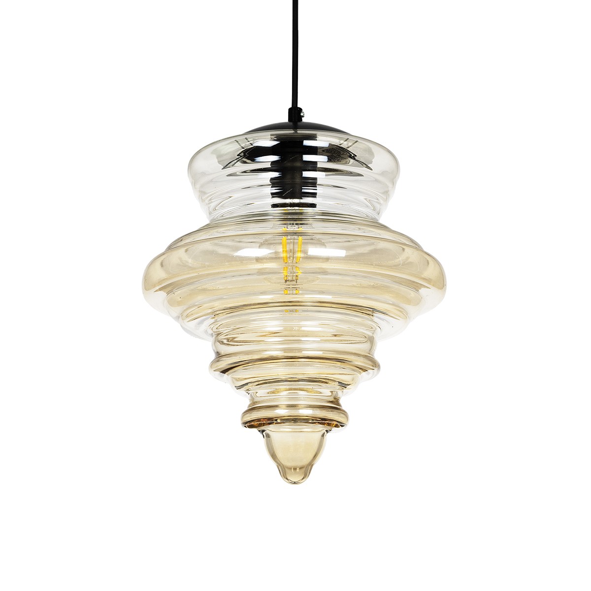 GLOBOSTAR® CORTE 206-0029 Μοντέρνο Κρεμαστό Φωτιστικό Οροφής με Ντουί 1 x E27 AC 220-240V IP20 - Mελί - Μ25 x Π25 x Υ30cm - Image 2