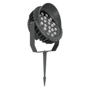 GLOBOSTAR® TREEVINA 90359 Φωτιστικό Σποτ με Αντιθαμβωτική Γρίλια για Φυτά - Δέντρα με Βάση Κήπου / Καρφωτό LED 24W 2040lm 10° DC 24V Αδιάβροχο IP65 Ultra Θερμό Λευκό 2200K Dimmable - Bridgelux SMD Chip - Γκρι Ανθρακί - Μ21.5 x Π18.3 x Υ14cm - 3 Χρόνια Εγγύηση