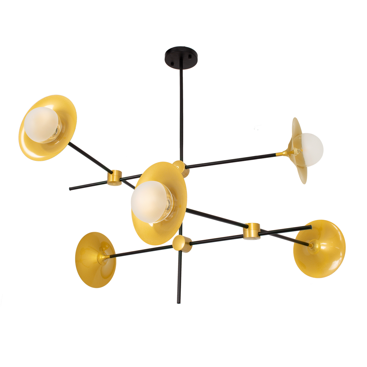 GLOBOSTAR® JOLIET 00780 Μοντέρνο Φωτιστικό Οροφής με Ντουί 6 x G9 AC 220-240V IP20 - Μαύρο & Χρυσό - Μ93 x Π93 x Υ87cm - Image 2