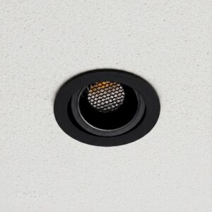kelvo® LEO KLV-101-0314 Χωνευτό Κινούμενο Φωτιστικό Downlight Σποτ με Honeycomb Anti-Glare Reflector LED 10W 1300lm 38° AC 220-240V IP20 Φυσικό Λευκό 4500K - Bridgelux COB Chip & TÜV SÜD Driver - Μαύρο Ματ - Μ8.5 x Π8.5 x Υ6.6cm / Q7.5cm - 5 Χρόνια Εγγύηση