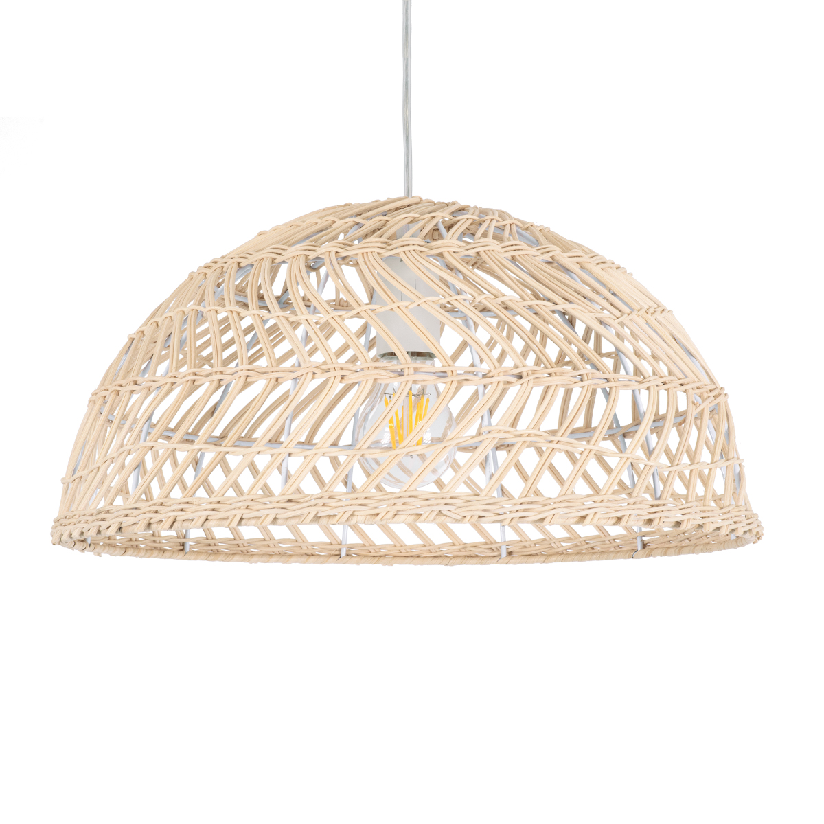 GLOBOSTAR® COMORES 01727 Boho Κρεμαστό Φωτιστικό Οροφής με Ντουί 1 x E27 AC 220-240V IP20 - Μπεζ - Μ40 x Π40 x Y20cm - Image 2
