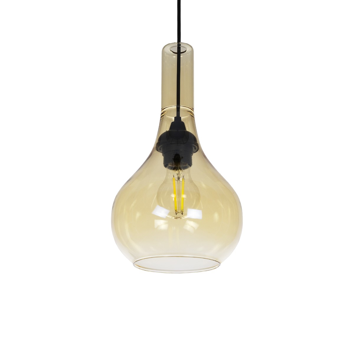 GLOBOSTAR® ΤΟΝΕ 206-0035 Μοντέρνο Κρεμαστό Φωτιστικό Οροφής με Ντουί 1 x E27 AC 220-240V IP20 - Mελί - Μ20 x Π20 x Υ36cm - Image 2