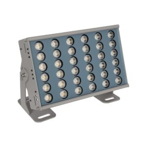 GLOBOSTAR® FLOODHENO 999-0263 Προβολέας Σποτ Wall Washer LED 24W 2040lm 30° AC 220-240V Αδιάβροχο IP67 Ultra Θερμό Λευκό 2200K - Bridgelux SMD Chip - Γκρι - Μ24 x Π11 x 16.5cm - 3 Χρόνια Εγγύηση