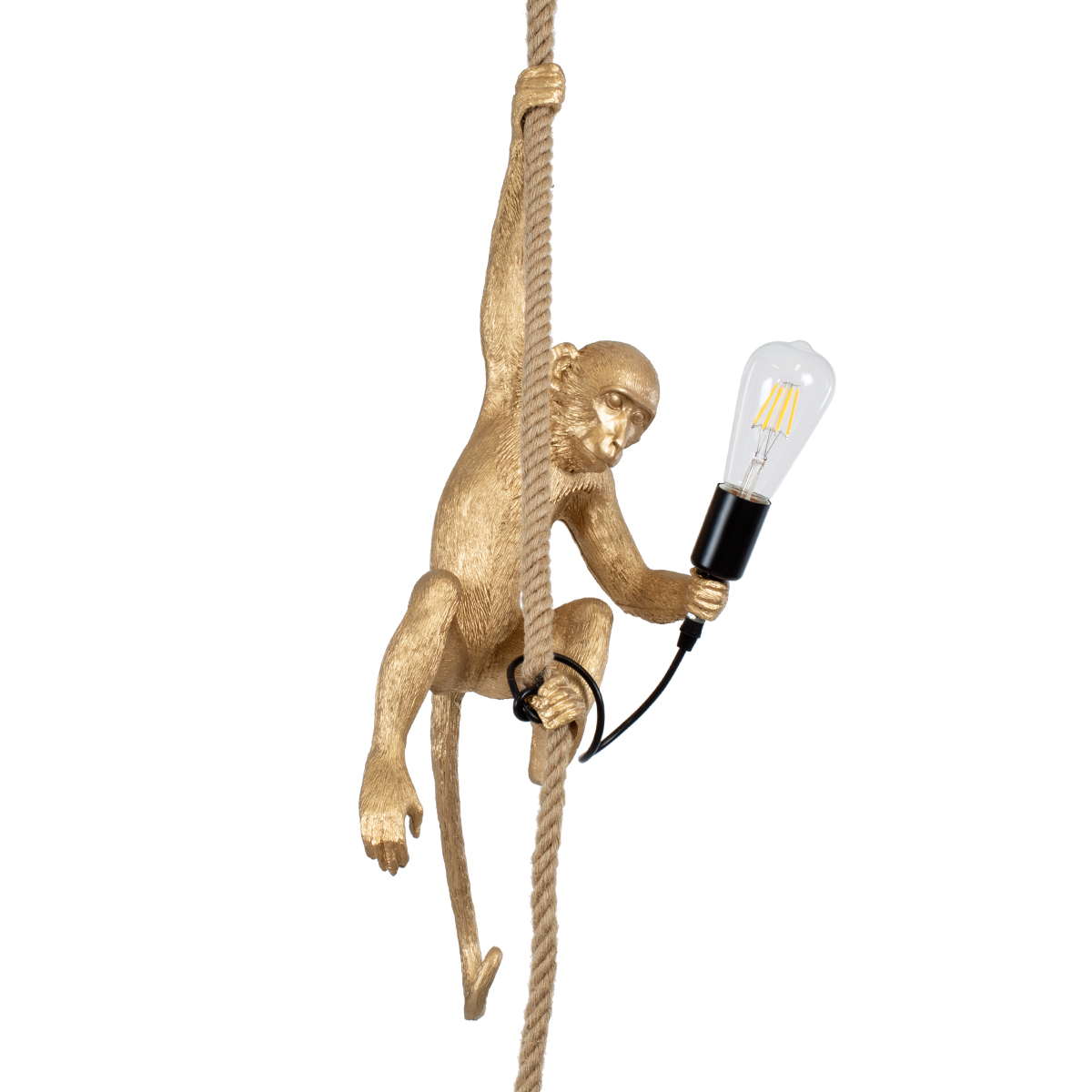 GLOBOSTAR® APES 01803 Μοντέρνο Κρεμαστό Φωτιστικό Οροφής με Ντουί 1 x E27 AC 220-240V IP20 - Χρυσό & Μπεζ - Μ26 x Π28 x Υ69cm - Image 2