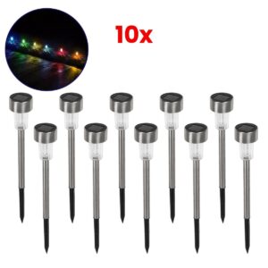 GLOBOSTAR® SOLARDECOR 71522 Διακοσμητικό Φωτιστικό Κήπου LED 1W 30lm 180° DC 5V με Φωτοβολταϊκό Panel 5V 0.1W & Επαναφορτιζόμενη Μπαταρία Li-ion 3.2V 600mAh Αδιάβροχο IP65 Πολύχρωμο RGB - Πακέτο 10 Τεμαχίων - Μ5.5 x Π5.5 x Υ36.5cm - 2 Χρόνια Εγγύηση