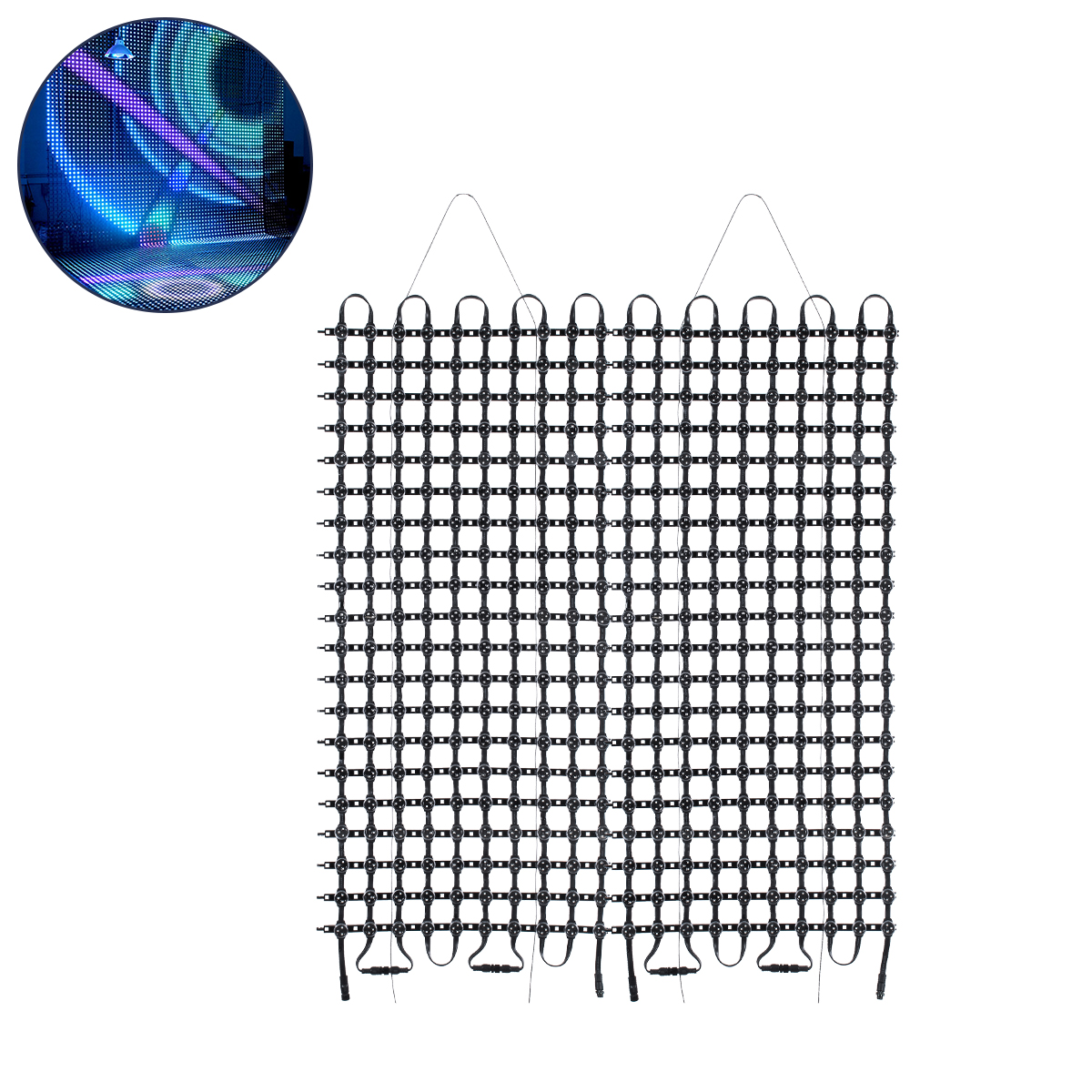 GloboStar® 90143 Digital Pixel Addressable Facade Soft Net Panel - Ψηφιακό Εύκαμπτο Δίχτυ Πάνελ Πρόσοψης Κτιρίων LED SMD 3535 300W/m2 400LED/m2 400PIXEL/m2 SPI/TTL Protocol IC UCS512B 18000lm/m2 120° DC 12V IP67 RGB - Μαύρο Σώμα - Μ100 x Π100 x Υ1.7cm - Image 2