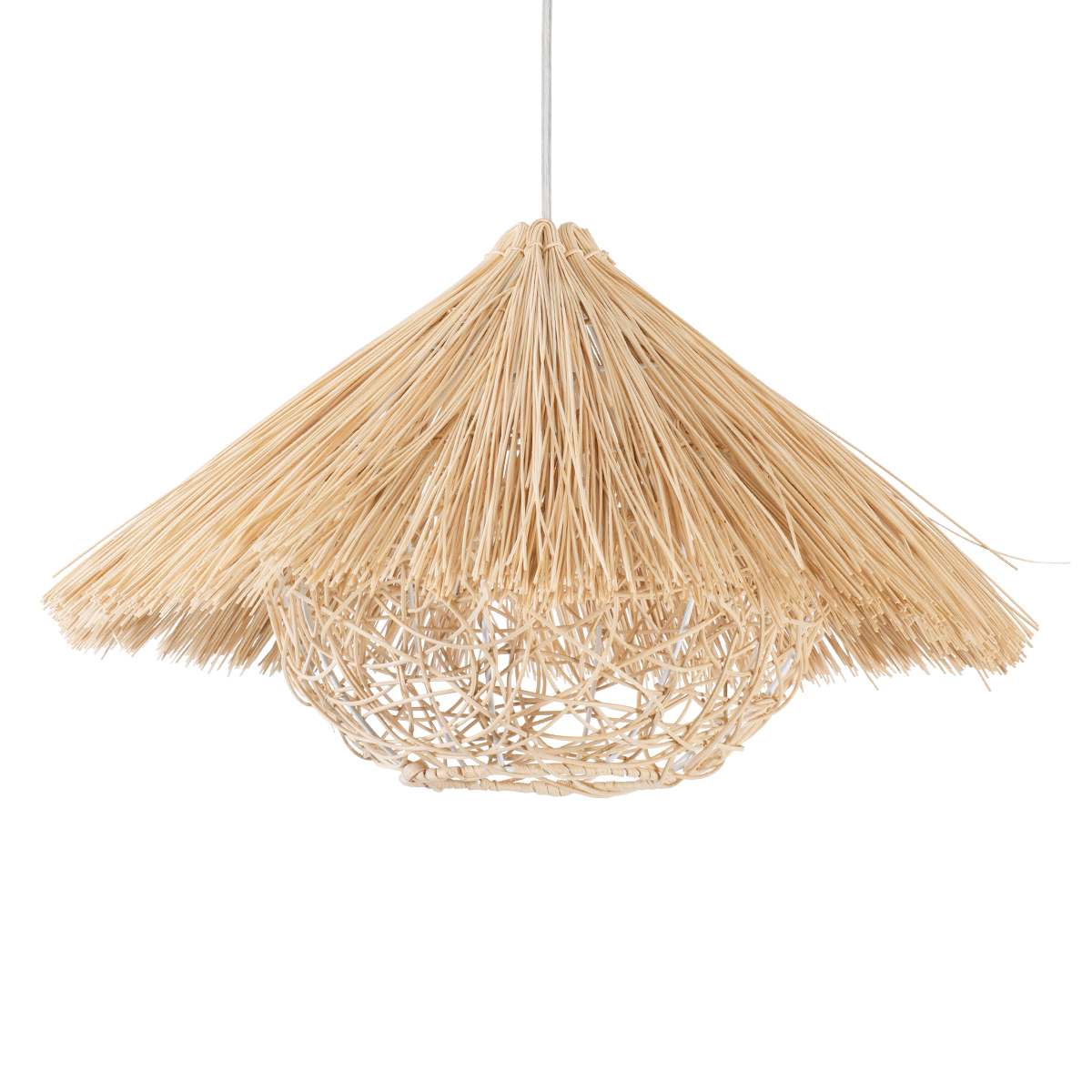 GLOBOSTAR® CHEOPE 01599 Boho Κρεμαστό Φωτιστικό Οροφής με Ντουί 1 x E27 AC 220-240V IP20 - Μπεζ - Μ45 x Π45 x Υ35cm - Image 2