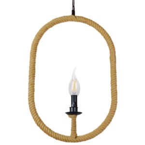 GLOBOSTAR® LINDELL 10001142 Vintage Κρεμαστό Φωτιστικό Οροφής με Ντουί 1 x E14 AC 220-240V IP20 - Μαύρο & Μπεζ - Μ35 x Π10 x Υ53cm