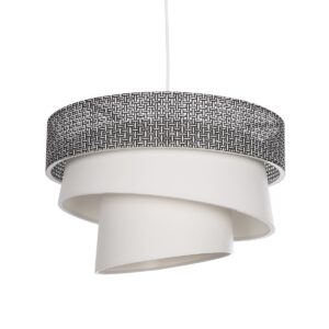 GLOBOSTAR® SIERA 203-0170 Μοντέρνο Κρεμαστό Φωτιστικό Οροφής με Ντουί 1 x E27 AC 220-240V IP20 - Μαύρο & Λευκό - Μ38 x Π38 x Υ26cm