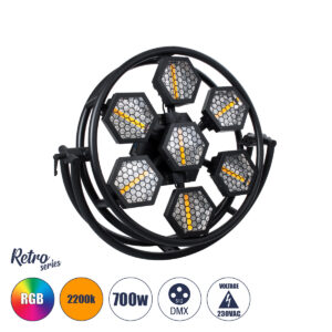 HEXA® HALO 51196 Stage Φωτιστικό Ειδικών Εφέ Digital Matrix Pixel & Blinder LED 784W 120° AC 220-240V IP20 7 x 100W COB Chip & 168 x 0.5W SMD5050 Chip Ultra Θερμό Λευκό 2200K & Πολύχρωμο RGB Dimmable DMX512 Protocol - Μ95 x Π17.5 x Υ78.5cm - 2 Χρόνια Εγγύηση