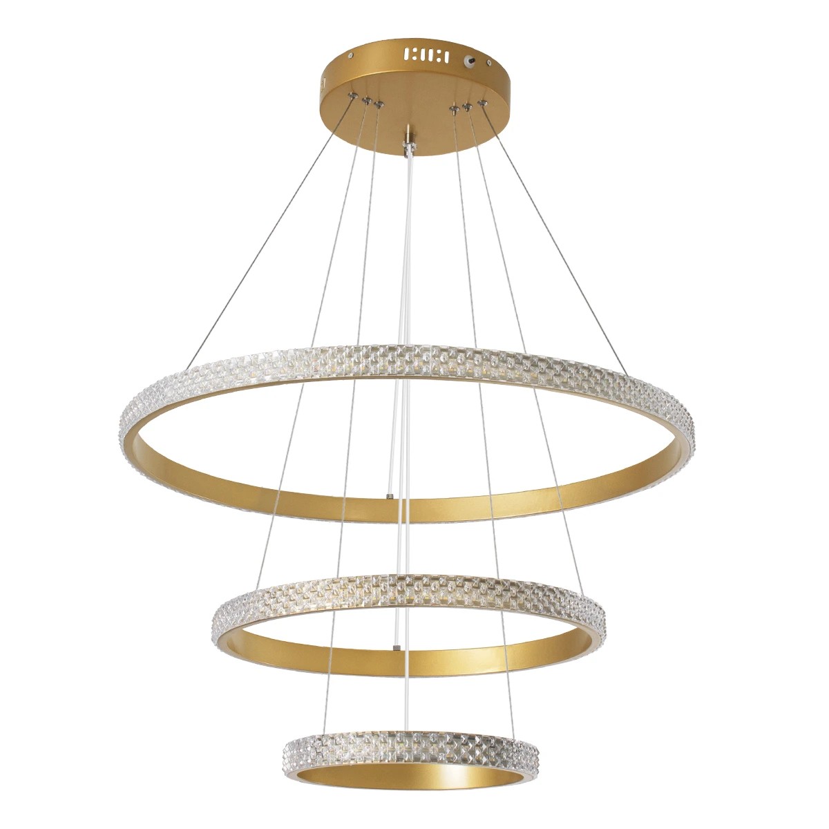 kelvo® DIAMOND KLV-101-0238-V2 Κρεμαστό Φωτιστικό Οροφής LED 100W 10000lm 180° AC 220-240V IP20 Ρυθμιζόμενο Λευκό CCT με Χειριστήριο από 2700K έως 6000K Dimmable - Lumileds SMD Chip - Χρυσό Πλατίνα - Μ60 x Π60 x Υ60cm - 3 Χρόνια Εγγύηση - Image 4