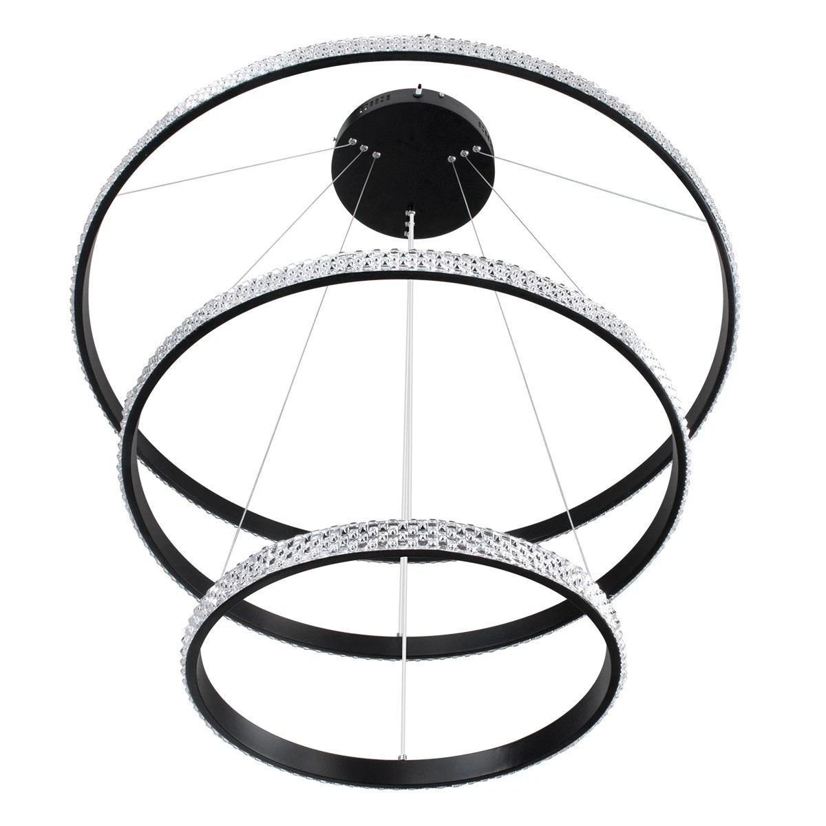 kelvo® DIAMOND KLV-101-0239 Κρεμαστό Φωτιστικό Οροφής LED 120W 12000lm 180° AC 220-240V IP20 Ρυθμιζόμενο Λευκό CCT με Χειριστήριο από 2700K έως 6000K Dimmable - Lumileds SMD Chip - Μαύρο Ματ - Μ80 x Π80 x Υ80cm - 3 Χρόνια Εγγύηση - Image 5