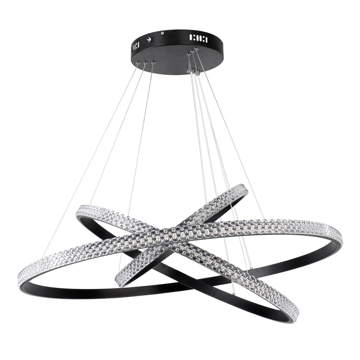 kelvo® DIAMOND KLV-101-0239 Κρεμαστό Φωτιστικό Οροφής LED 120W 12000lm 180° AC 220-240V IP20 Ρυθμιζόμενο Λευκό CCT με Χειριστήριο από 2700K έως 6000K Dimmable - Lumileds SMD Chip - Μαύρο Ματ - Μ80 x Π80 x Υ80cm - 3 Χρόνια Εγγύηση - Image 6