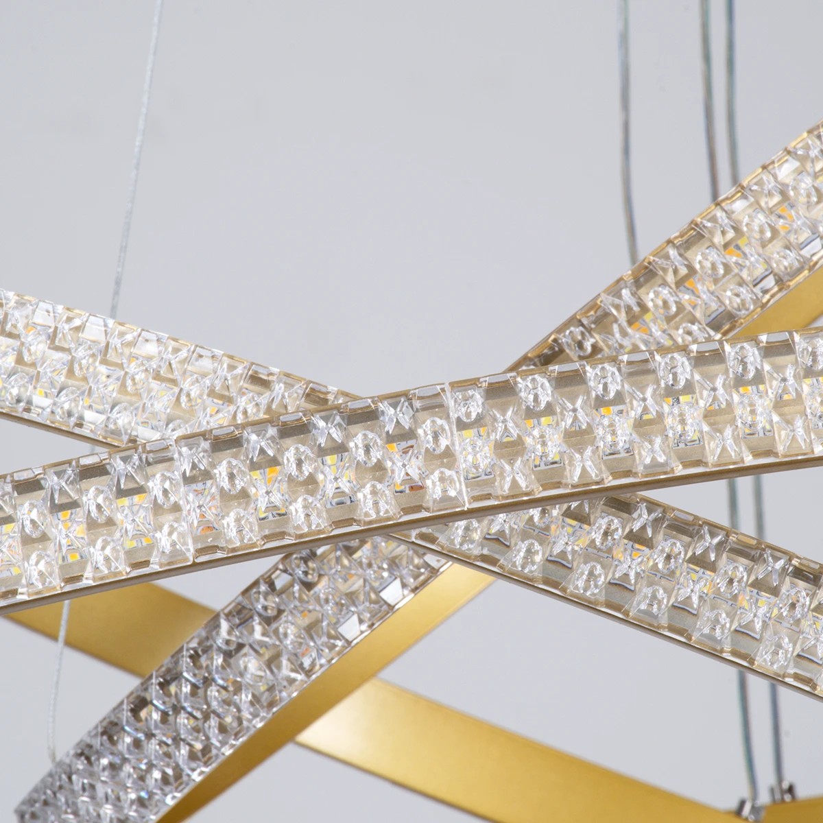 kelvo® DIAMOND KLV-101-0240 Κρεμαστό Φωτιστικό Οροφής LED 120W 12000lm 180° AC 220-240V IP20 Ρυθμιζόμενο Λευκό CCT με Χειριστήριο από 2700K έως 6000K Dimmable - Lumileds SMD Chip - Χρυσό Πλατίνα - Μ80 x Π80 x Υ80cm - 3 Χρόνια Εγγύηση - Image 7