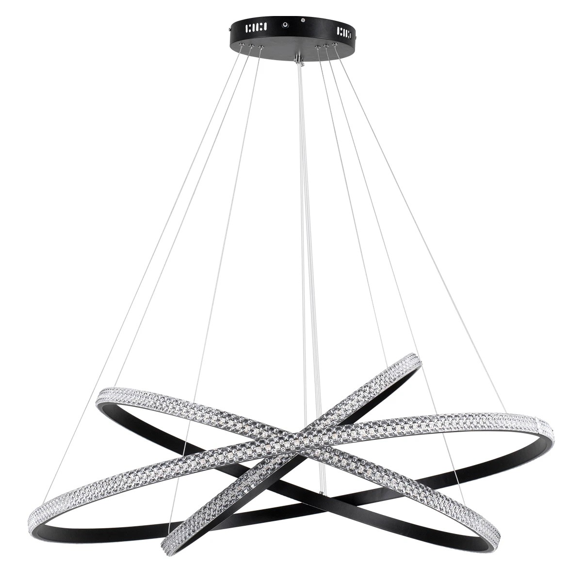 kelvo® DIAMOND KLV-101-0241 Κρεμαστό Φωτιστικό Οροφής LED 150W 15000lm 180° AC 220-240V IP20 Ρυθμιζόμενο Λευκό CCT με Χειριστήριο από 2700K έως 6000K Dimmable - Lumileds SMD Chip - Μαύρο Ματ - Μ100 x Π100 x Υ100cm - 3 Χρόνια Εγγύηση - Image 6