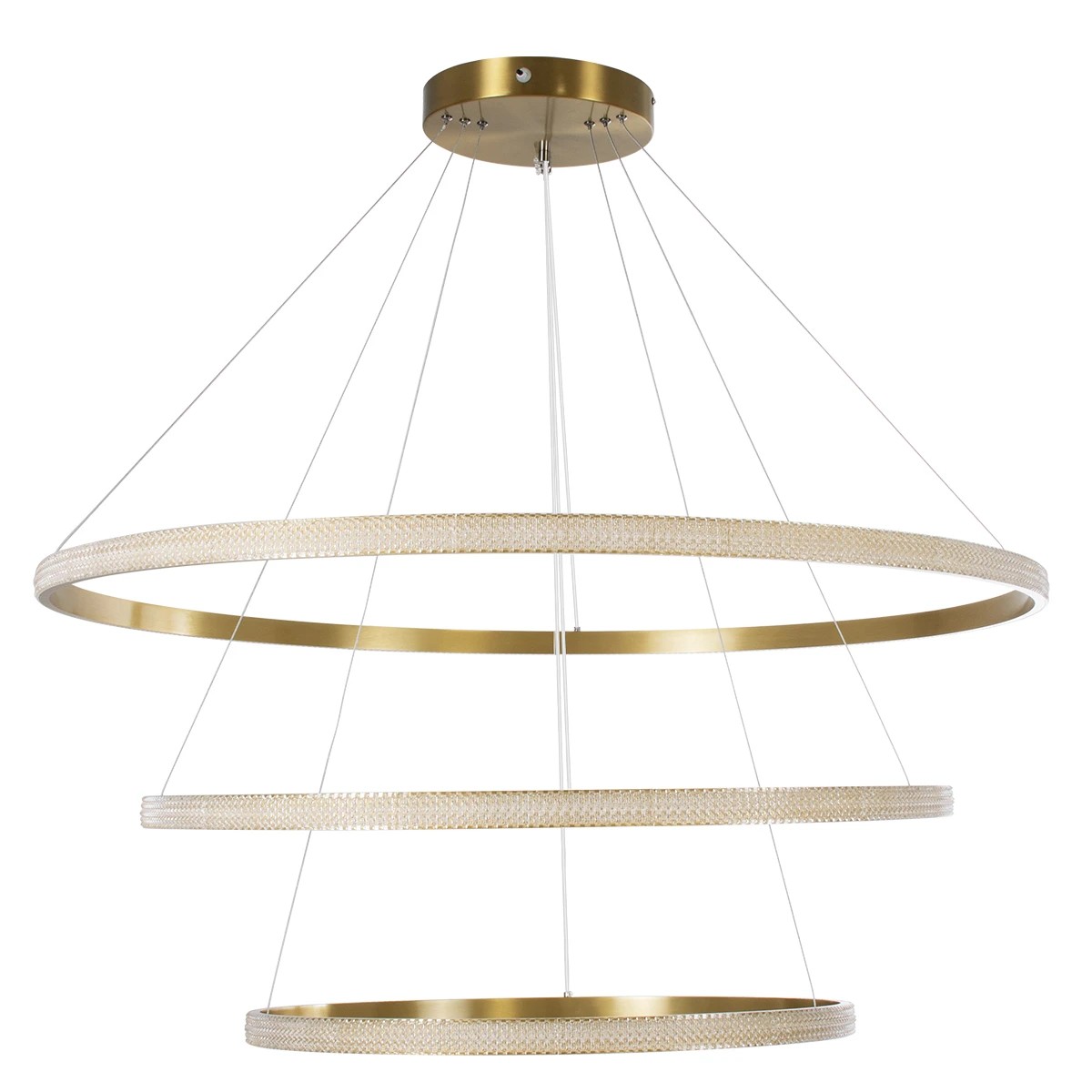 kelvo® DIAMOND KLV-101-0242 Κρεμαστό Φωτιστικό Οροφής LED 150W 15000lm 180° AC 220-240V IP20 Ρυθμιζόμενο Λευκό CCT με Χειριστήριο από 2700K έως 6000K Dimmable - Lumileds SMD Chip - Χρυσό Πλατίνα - Μ100 x Π100 x Υ100cm - 3 Χρόνια Εγγύηση - Image 4