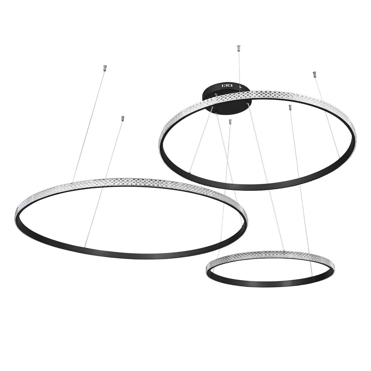kelvo® DIAMOND KLV-101-0245 Κρεμαστό Φωτιστικό Οροφής LED 150W 15000lm 180° AC 220-240V IP20 Ρυθμιζόμενο Λευκό CCT με Χειριστήριο από 2700K έως 6000K Dimmable - Lumileds SMD Chip - Μαύρο Ματ - Μ170 x Π170 x Υ60cm - 3 Χρόνια Εγγύηση - Image 4