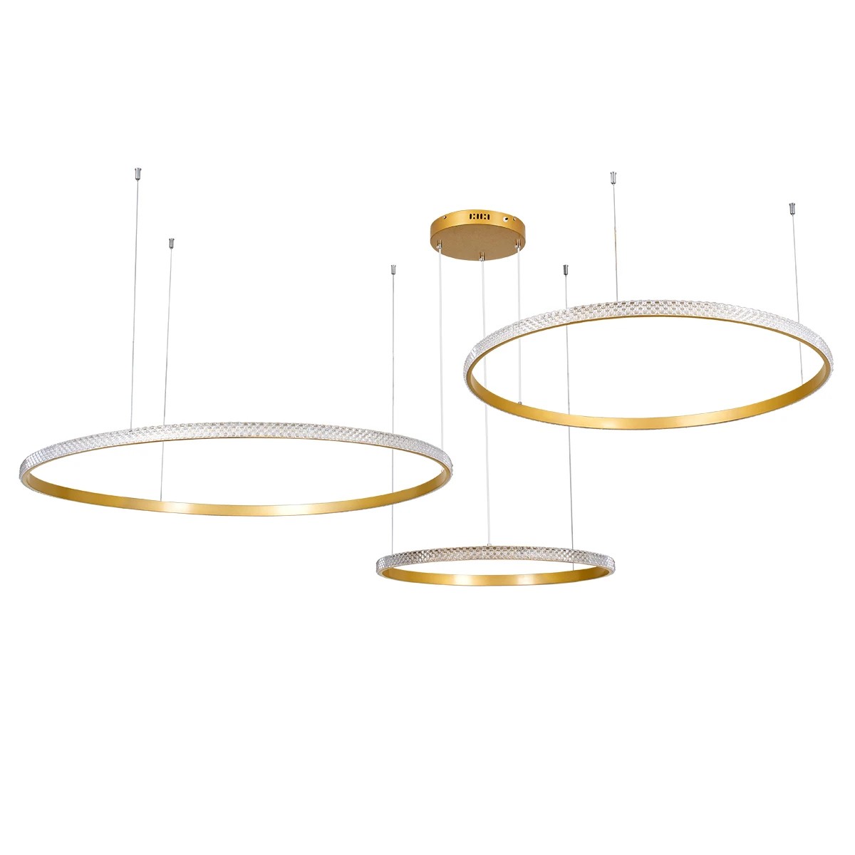 kelvo® DIAMOND KLV-101-0246 Κρεμαστό Φωτιστικό Οροφής LED 150W 15000lm 180° AC 220-240V IP20 Ρυθμιζόμενο Λευκό CCT με Χειριστήριο από 2700K έως 6000K Dimmable - Lumileds SMD Chip - Χρυσό Πλατίνα - Μ170 x Π170 x Υ60cm - 3 Χρόνια Εγγύηση - Image 3