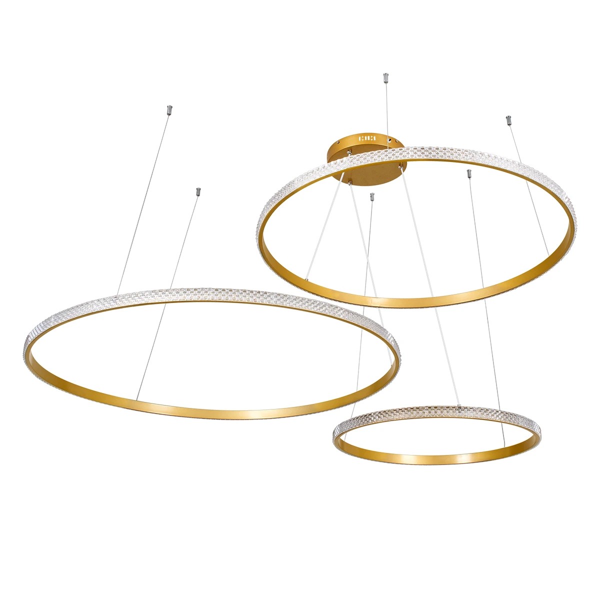 kelvo® DIAMOND KLV-101-0246 Κρεμαστό Φωτιστικό Οροφής LED 150W 15000lm 180° AC 220-240V IP20 Ρυθμιζόμενο Λευκό CCT με Χειριστήριο από 2700K έως 6000K Dimmable - Lumileds SMD Chip - Χρυσό Πλατίνα - Μ170 x Π170 x Υ60cm - 3 Χρόνια Εγγύηση - Image 4
