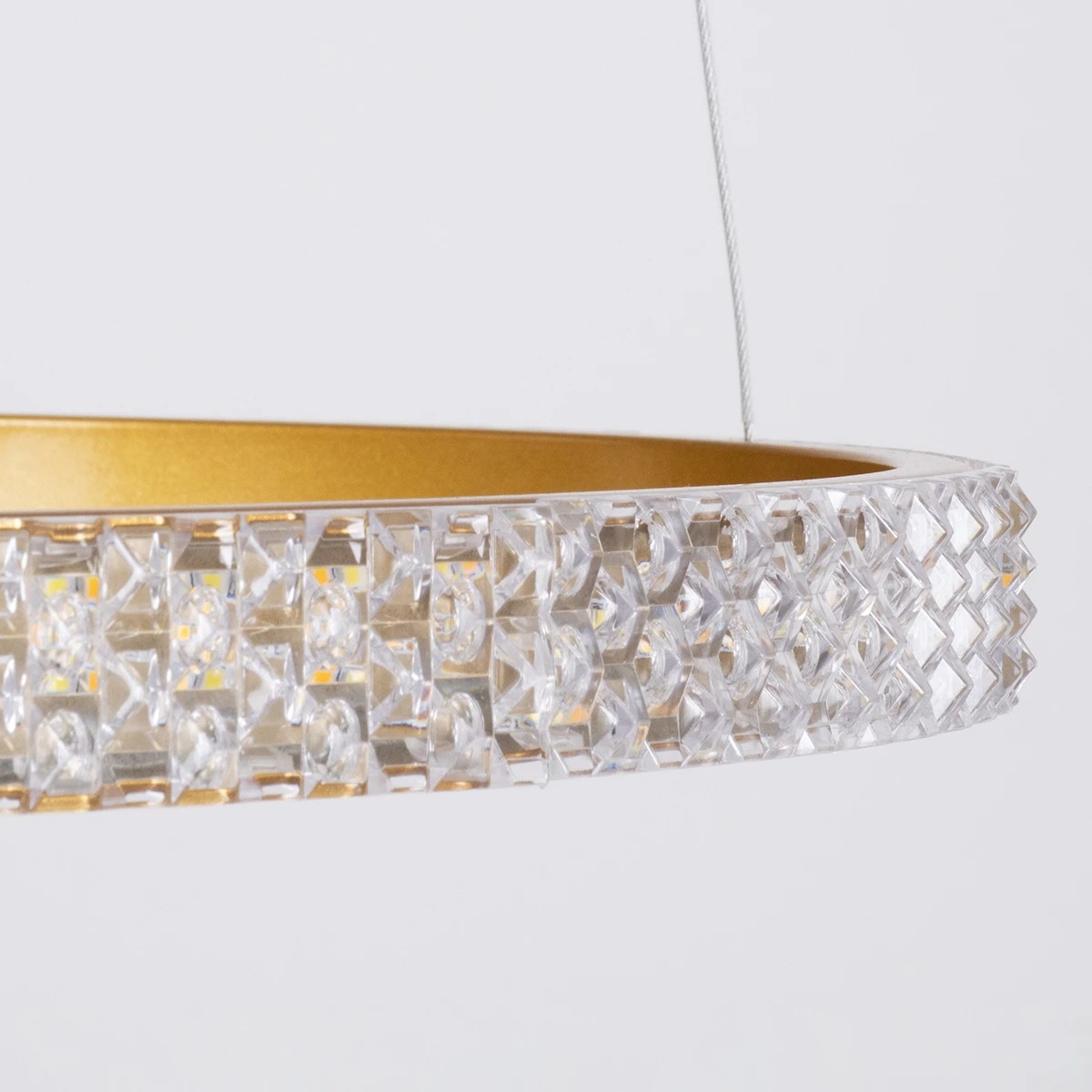 kelvo® DIAMOND KLV-101-0246 Κρεμαστό Φωτιστικό Οροφής LED 150W 15000lm 180° AC 220-240V IP20 Ρυθμιζόμενο Λευκό CCT με Χειριστήριο από 2700K έως 6000K Dimmable - Lumileds SMD Chip - Χρυσό Πλατίνα - Μ170 x Π170 x Υ60cm - 3 Χρόνια Εγγύηση - Image 5
