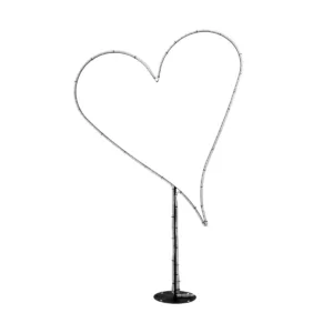 GLOBOSTAR® XMAS-HEART Χριστουγεννιάτικο Διακοσμητικό Φωτιστικό LED 19,5W 780lm 360° AC 220-240V Αδιάβροχο IP65 Θερμό Λευκό 2700K  - Μαύρο & Διάφανο - M100 x Π25 x Υ157cm - 2 Χρόνια Εγγύηση
