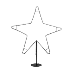 GLOBOSTAR® XMAS-STAR-BIG Χριστουγεννιάτικο Διακοσμητικό Φωτιστικό LED 19,5W 780lm 360° AC 220-240V Αδιάβροχο IP65 Θερμό Λευκό 2700K - Μαύρο & Διάφανο - M114 x Π25 x Υ132cm - 2 Χρόνια Εγγύηση