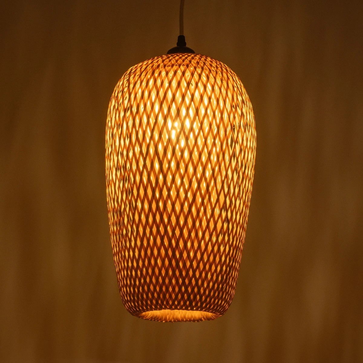 GLOBOSTAR® SAN TROPEZ 00764 Boho Κρεμαστό Φωτιστικό Οροφής με Ντουί 1 x E27 AC 220-240V IP20 - Μπεζ - Μ23 x Π23 x Υ42cm - Image 2