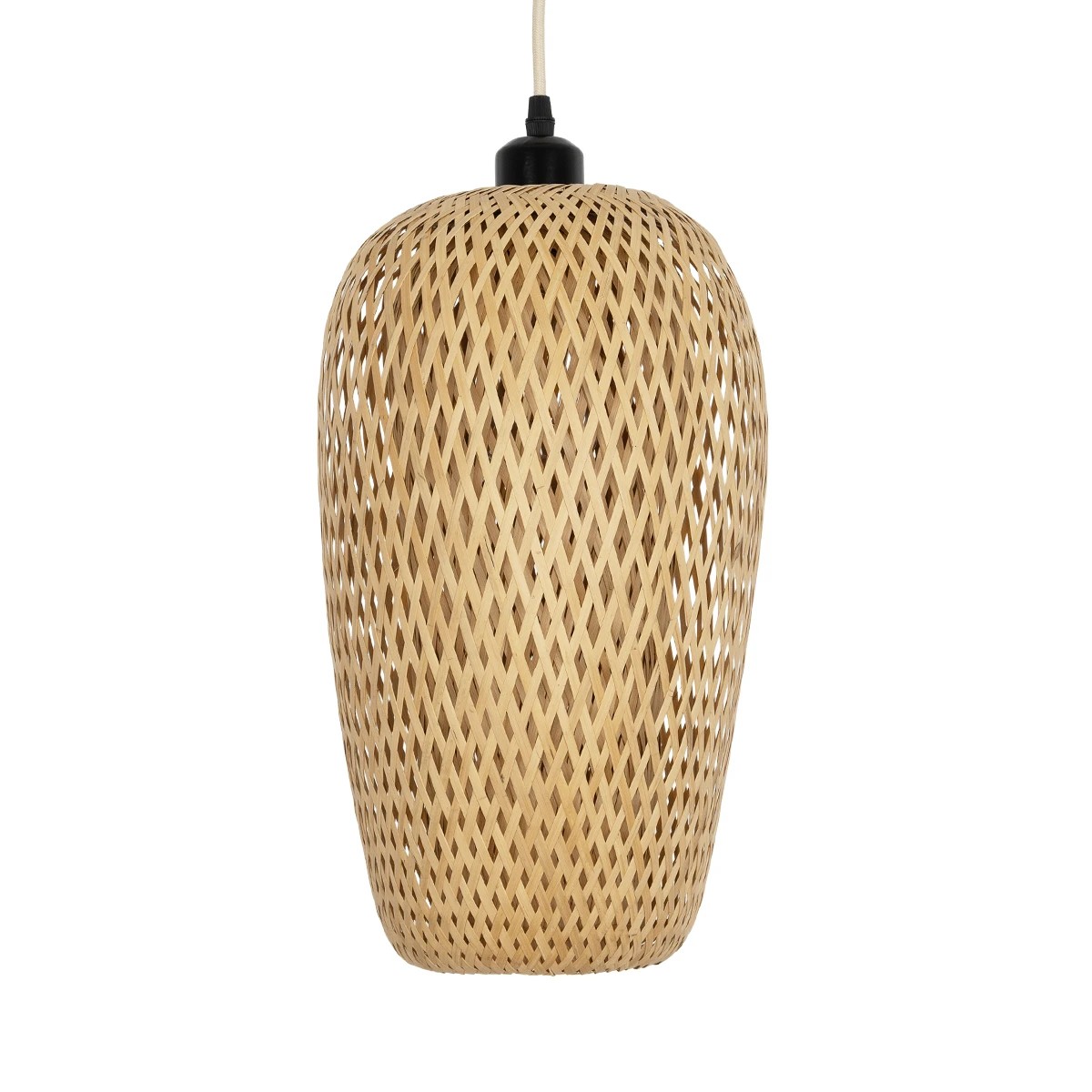 GLOBOSTAR® SAN TROPEZ 00764 Boho Κρεμαστό Φωτιστικό Οροφής με Ντουί 1 x E27 AC 220-240V IP20 - Μπεζ - Μ23 x Π23 x Υ42cm - Image 4