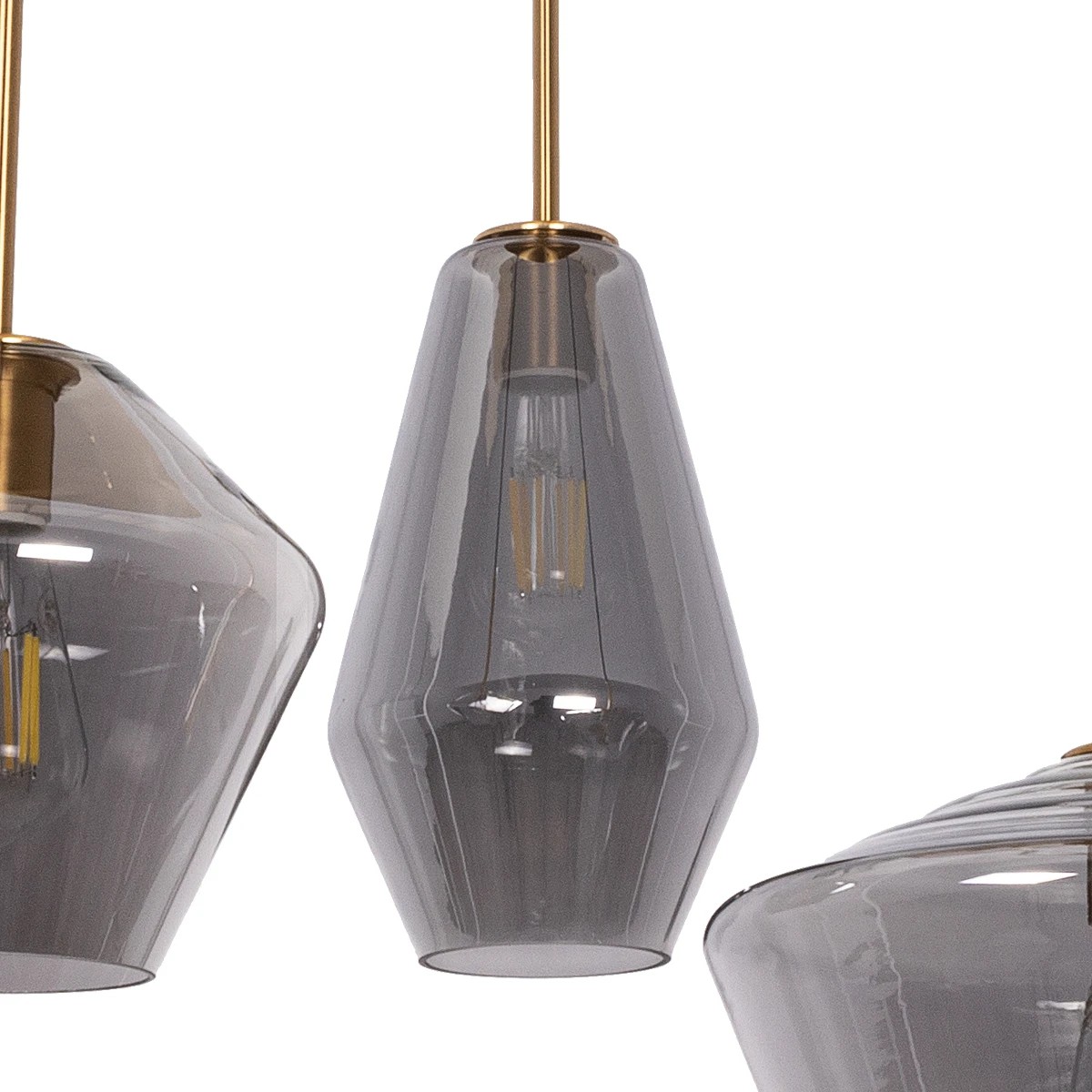 GLOBOSTAR® AMARIS 00976 Μοντέρνο Κρεμαστό Φωτιστικό Οροφής με Ντουί 3 x E27 AC 220-240V IP20 - Χρυσό & Ασημί - Μ70 x Π60 x Y50cm - Image 8