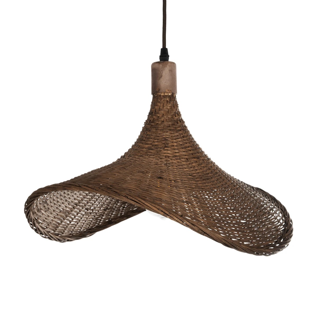 GLOBOSTAR® CUBA 01718 Boho Κρεμαστό Φωτιστικό Οροφής με Ντουί 1 x E27 AC 220-240V IP20 - Καφέ - Μ43 x Π40 x Y28cm - Image 4