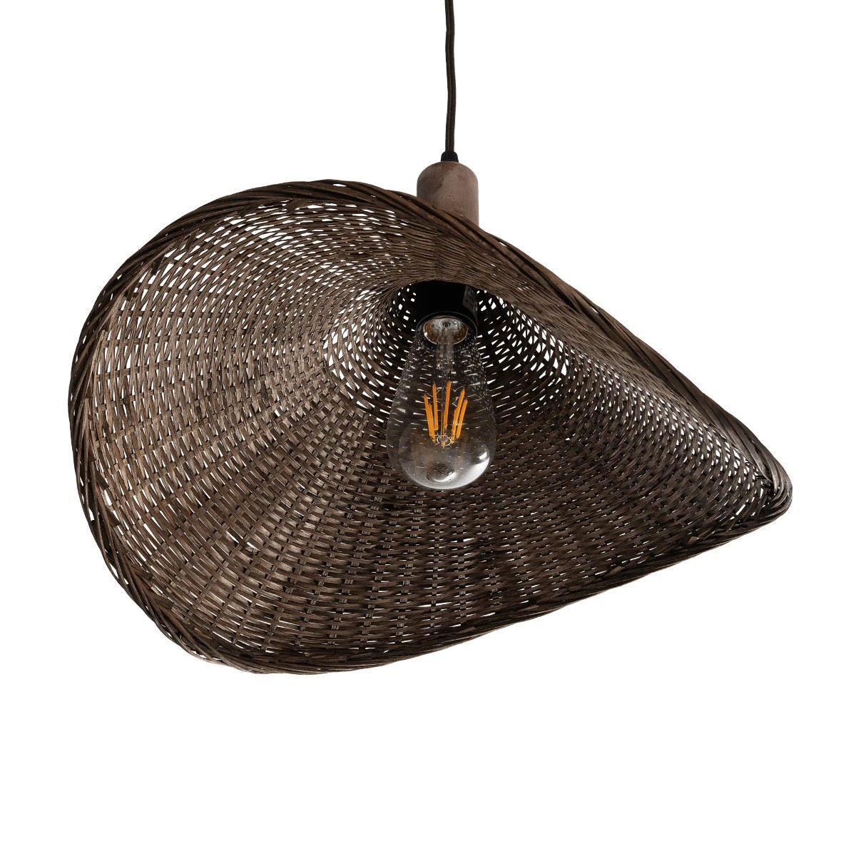 GLOBOSTAR® CUBA 01718 Boho Κρεμαστό Φωτιστικό Οροφής με Ντουί 1 x E27 AC 220-240V IP20 - Καφέ - Μ43 x Π40 x Y28cm - Image 5