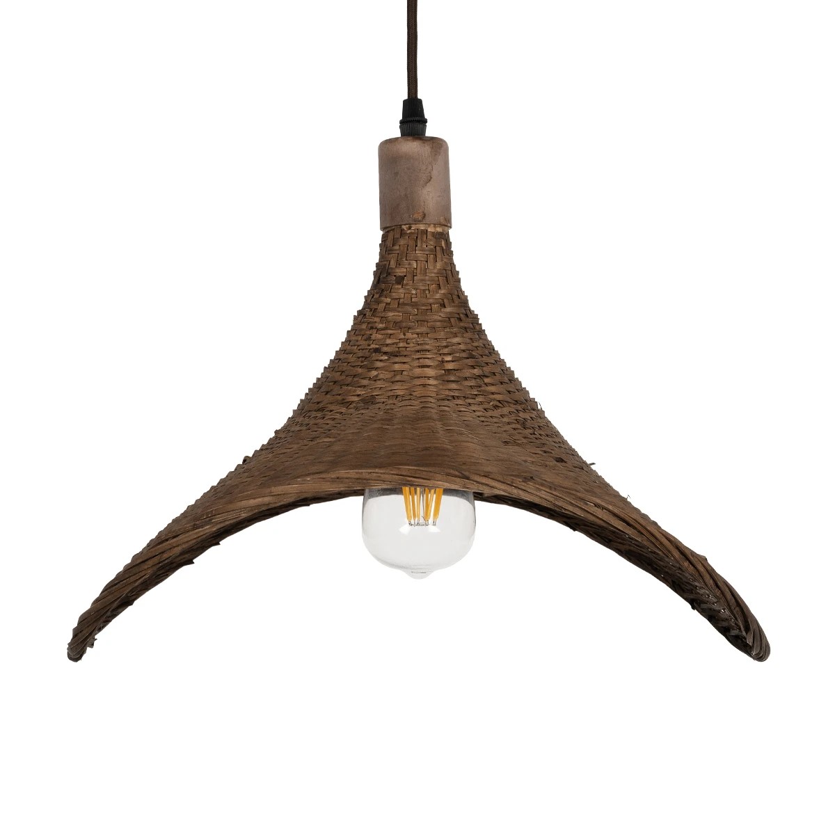 GLOBOSTAR® CUBA 01718 Boho Κρεμαστό Φωτιστικό Οροφής με Ντουί 1 x E27 AC 220-240V IP20 - Καφέ - Μ43 x Π40 x Y28cm - Image 8