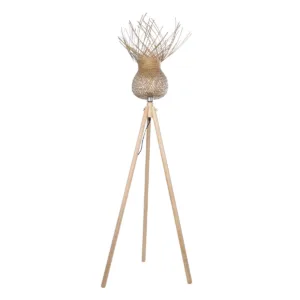 GLOBOSTAR® POPPY 01984 Boho Επιδαπέδιο Φωτιστικό με Ντουί 1 x E27 AC 220-240V IP20 - Μπεζ - Μ58 x Π58 x Υ168cm