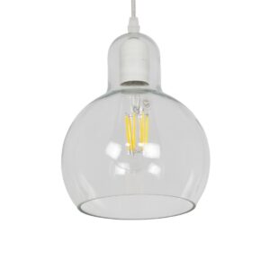 GLOBOSTAR® LUCREZIA 01314 Μοντέρνο Κρεμαστό Φωτιστικό Οροφής με Ντουί 1 x E27 AC 220-240V IP20 - Διάφανο - Μ18 x Π18 x Υ24cm