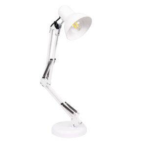 GLOBOSTAR® DESK 01539 Μοντέρνο Επιτραπέζιο Φωτιστικό Πορτατίφ με Ντουί 1 x E27 AC 220-240V IP20 - Λευκό - Μ15 x Π15 x Υ67cm