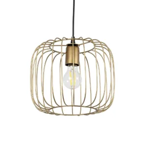 GLOBOSTAR® LUCANA 201-0074 Vintage Κρεμαστό Φωτιστικό Οροφής με Ντουί 1 x E27 AC 220-240V IP20 - Χρυσό - Μ29 x Π29 x Υ23cm