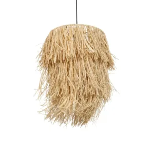 GLOBOSTAR® WEG 203-0036 Boho Κρεμαστό Φωτιστικό Οροφής με Ντουί 1 x E27 AC 220-240V IP20 - Μπεζ - M45 x Π45 x Υ53cm