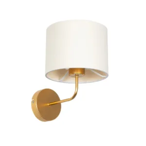 GLOBOSTAR® RALPH 203-0039 Vintage Φωτιστικό Τοίχου - Απλίκα με Ντουί 1 x E27 AC 220-240V IP20 - Χρυσό & Λευκό - Μ22 x Π29 x Υ30cm