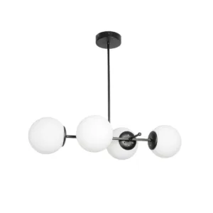 GLOBOSTAR® GLOBUS 203-0104 Μοντέρνο Φωτιστικό Οροφής με Ντουί 4 x E27 AC 220-240V IP20 - Λευκό & Μαύρο - Μ70 x Π34 x Υ15cm