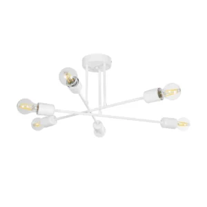 GLOBOSTAR® SPIDI 203-0113 Μοντέρνο Φωτιστικό Οροφής με Ντουί 6 x E27 AC 220-240V IP20 - Λευκό - Μ61 x Π61 x Υ25cm