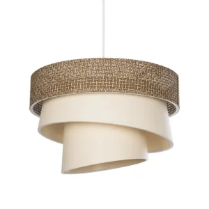 GLOBOSTAR® SIERA 203-0169 Μοντέρνο Κρεμαστό Φωτιστικό Οροφής με Ντουί 1 x E27 AC 220-240V IP20 - Καφέ & Μπεζ - Μ38 x Π38 x Υ26cm
