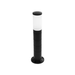 GloboStar® GARDENIO 203-0251 Μοντέρνο Επιδαπέδιο Φωτιστικό Κολωνάκι Κήπου Μονόφωτο 1 x E27 IP44 Μαύρο Πλαστικό - Μ15 x Π15 x Υ56cm